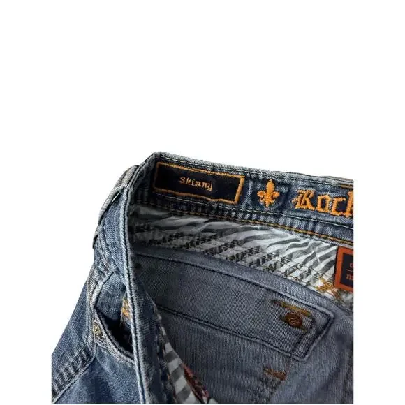 Rock Revival Calli Thick Stitch Skinny Stretch Jeans Womens Size 28 READ - Picture 6 of 11